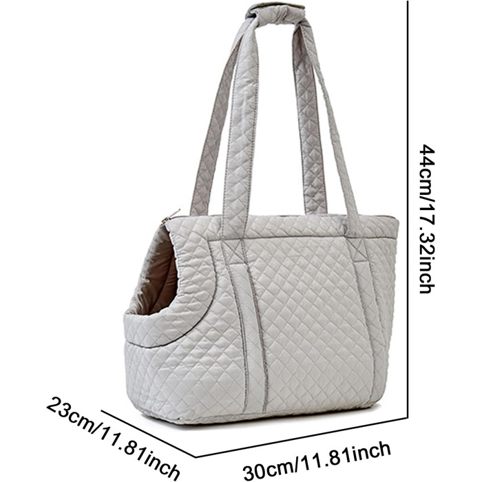 Транспортна сумка для собак та котів | Сумка-переноска з бавовни, легка та портативна для цуценят та кошенят (Світло-сіра)