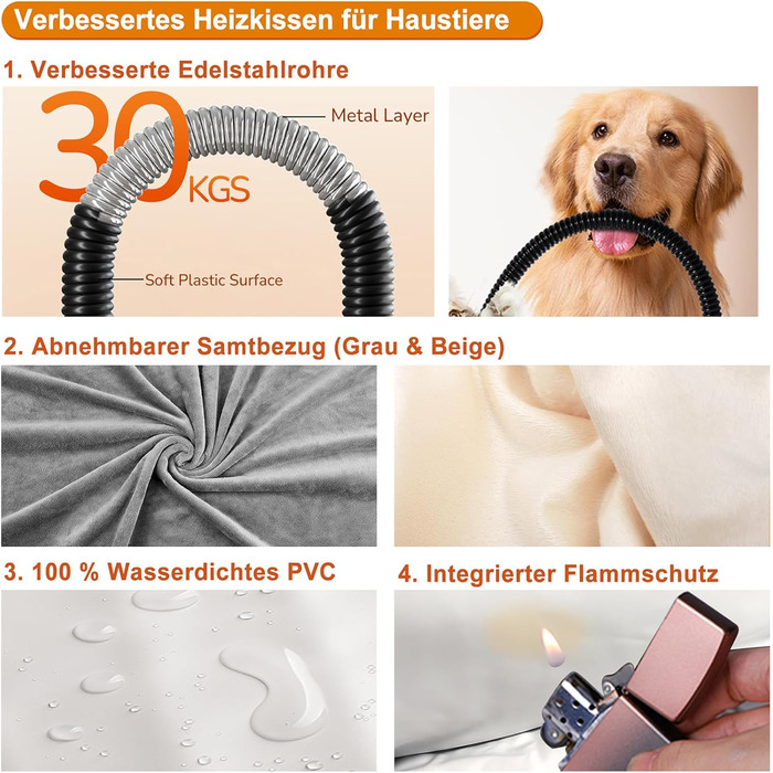 Килимок грілка для тварин 70x45 см: великі собаки, коти, анти-гризучий, з регулюванням температури