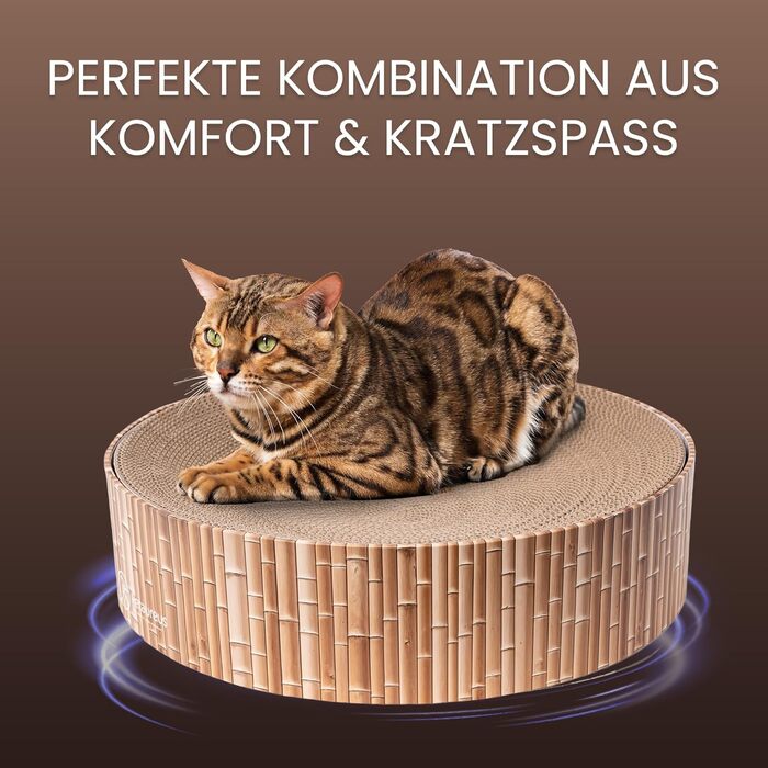 Кігтеточка для котів Petaureus Zylinder з вставкою | Стильна та екологічна | Ø 40 см | Кігтеточка з переробленого картону з змінним вкладишем