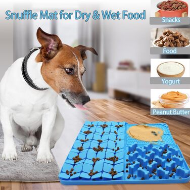 Килимок для собак з силікону, повільне годування, килимок-іграшка з присосками, 40x40 см, фіолетовий