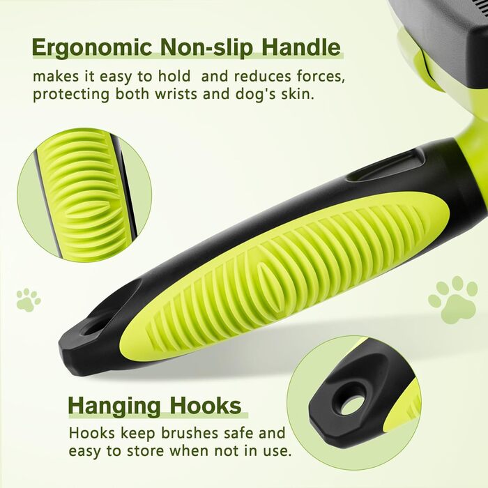 Щітка для собак з довгим волоссям Pecute, щітка для котів, щітка для домашніх тварин, самоочисна висмикувана щітка, класична модель L