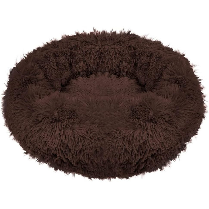 Кругле ліжко для собак Springos з антиковзною основою, 90 см, коричневе