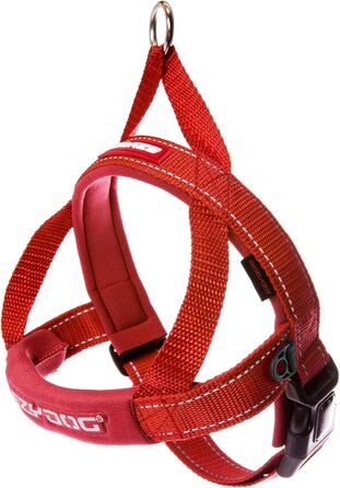 Швидко регульована шлейка для собак EzyDog Quick Fit, розмір M, червона