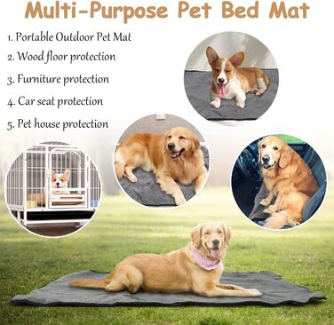 Водонепроникний килимок для собак та котів 100x70 см (Чорний) - М'який, зносостійкий, для подорожей, миється