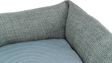 Торрікс Крісло-лежанка для собак Вівана 60x50 см блакитно-сіре, м'яке, з велюровим покриттям, для маленьких собак, з інтегрованим матрацом, антиковзаюча поверхня, м'яке та миється – 37540 L 60 x 50 x 16 см