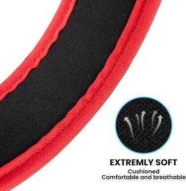 Нашийник для собак EXCELLENT ELITE SPANKER з PU матеріалу, з пряжкою, регульований, для малих, середніх та великих собак, чорний, червоний, синій (RED-L)