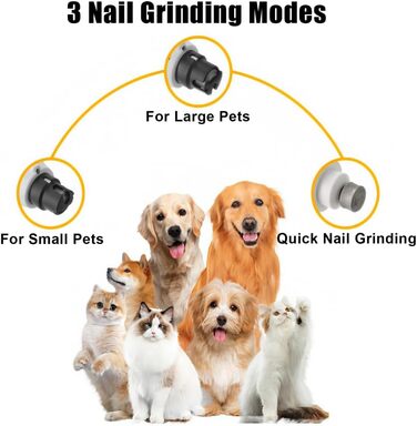 Шліфувальник для кігтів собак MiOYOOW з LED-підсвічуванням, 5 швидкостей, USB-зарядка, тихий, для собак та котів