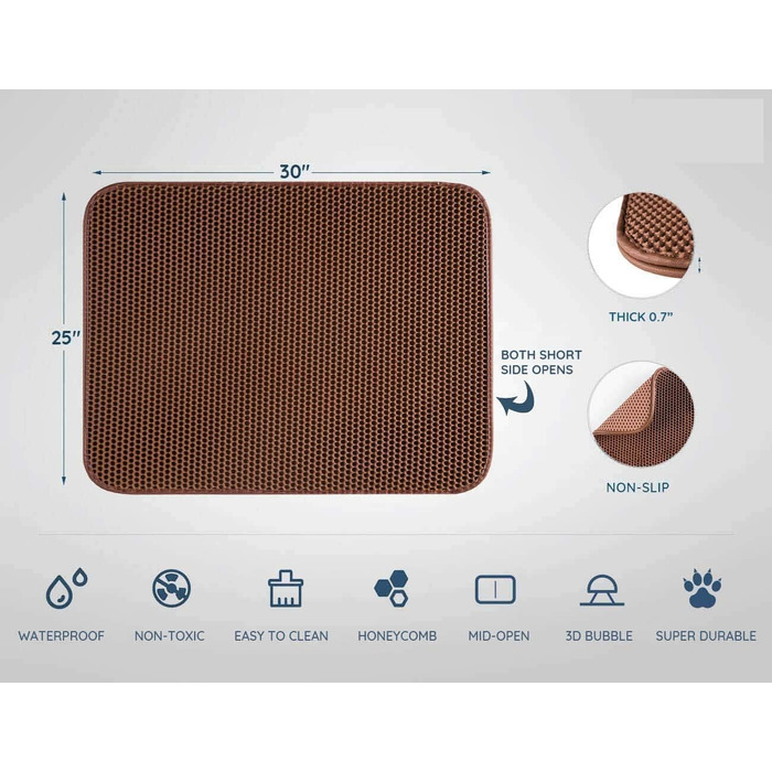 Килимок для котячого туалету KA®, водонепроникний, EVA, PVC, для дому та балкону