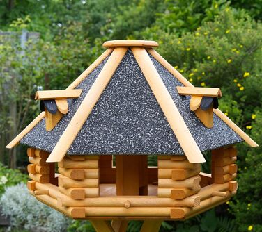 Великий годівничка для птахів XXL 70x45 см, дах із структурною штукатуркою, преміум-якість
