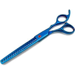 Професійна ножиці для грумінгу собак, 21 см, блакитні: для стрижки та розрідження шерсті