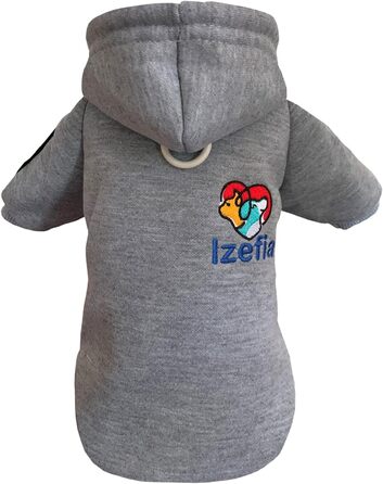 Світшот для собак Izefia Hund Hoodie: теплий флісовий худі для маленьких собак та котів (XS, сірий)
