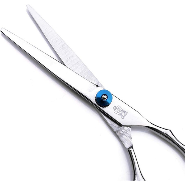 Набір професійних ножиць для грумінгу собак та котів Fellscheren 6 Zoll (15 см) – прямі та зігнуті леза, нержавіюча сталь, блакитний колір