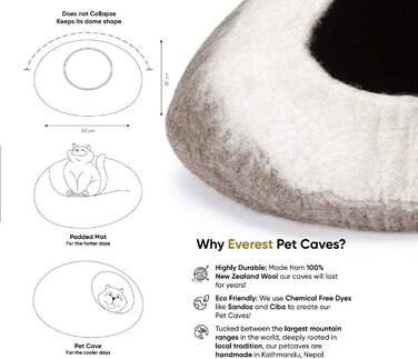 Будиночок-печера для собак Everest Dog Chew, 100% новозеландська мериносова шерсть, ручна робота, помаранчево-кремовий