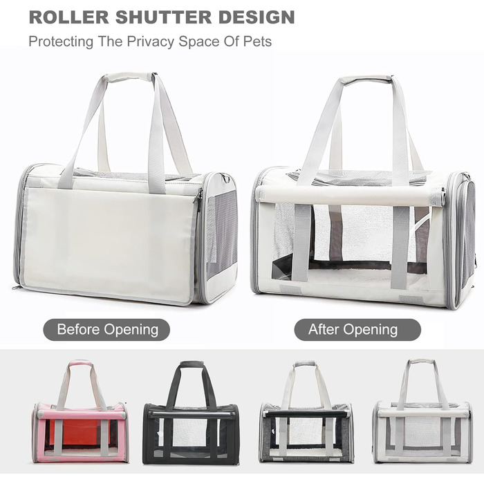 Транспортна переноска для собак та котів PETCUTE, складана, з внутрішнім ременем безпеки, схвалена авіакомпаніями, дихаюча, для подорожей та прогулянок, бежева