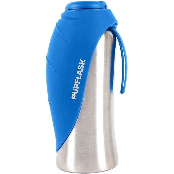 Фляга для води для собак PupFlask, 800/1200 мл, нержавіюча сталь, портативна поїлка для подорожей, не протікає, підходить для всіх порід