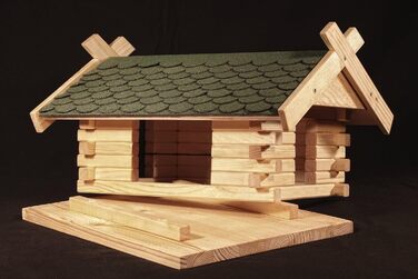 Велика зелена годівниця для птахів Vogelhaus, 44×37×27 см, дерев'яна, садова кормушка