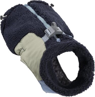 Зимовий теплий одяг для собак, куртка з флісовою підкладкою, вітронепроникна, з отвором для шлейки (Блакитний, S)