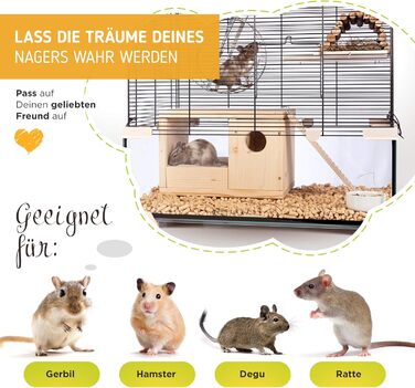 Преміум пісочник для хом'яків, мишей, щурів та дегу Nagergaleria® з унікальною системою збору бруду