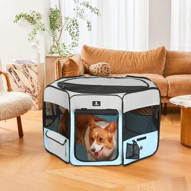 X-ZONE PET переносний складаний вольєр для собак і котів, 600D оксфорд, знімна кришка на блискавці, для дому та вулиці