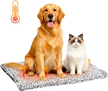 Самогріюча котяча ковдра, килимок для котів та собак, тепла ковдра без електроенергії, килимок для котячого ліжка, пральна тепла підстилка товста та м'яка (L:70 * 50CM)