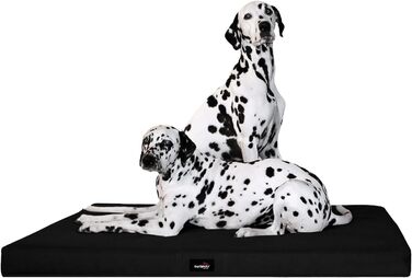Ортопедичний лежак для собак Tierlando Alice з міцного поліестеру 600D, віскоеластичний матрац з неслизьким дном, розмір 80x60 см, колір чорний