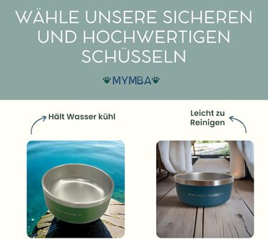 Нержавійна миска для корму для котів та собак, з неслизьким дном, легко миється, синього кольору