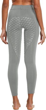 Легінси для верхової їзди FitsT4 для жінок, сірі, з силіконовою підкладкою, кишенею для телефону та петлями для ременя (розмір M)