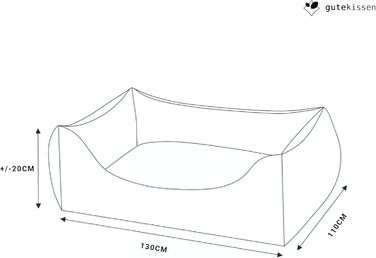 Gutekissen® Шерстяне ліжко для собак, маленьких порід - М'яке, зручне, миється - Вибір кольору та розміру (XXXL - 130x110, Сірий) 3XL Сірий