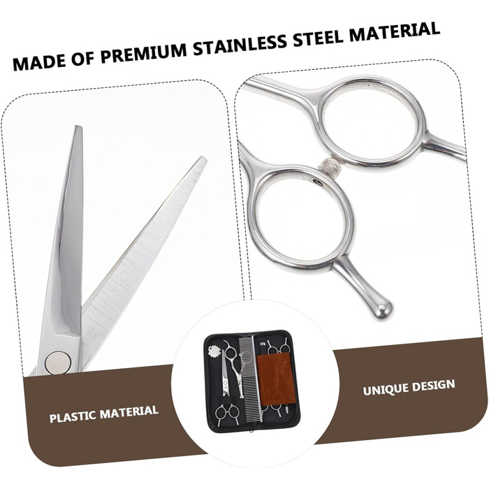 Ножиці для стрижки шерсті собак з нержавіючої сталі - практичні ножиці для грумінгу домашніх тварин з округлими кінцями для точного підстригання шерсті та безпечної роботи