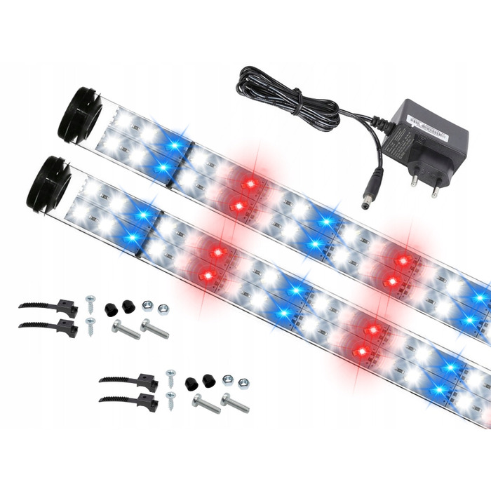 LED-світильник FULL SPECTRUM 2x50см для акваріума та GROW, подвійний ряд діодів