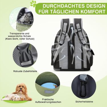 Рюкзак-переноска для котів та собак ALLSOPETS Bubble Carrier – чорний, до 7.5 кг