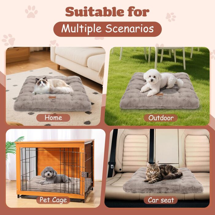 Ліжко для котів Nobleza, м'яке та пухнасте, 50 x 40 см, коричневе. Також підходить для маленьких собак. Легко миється, не слизьке.