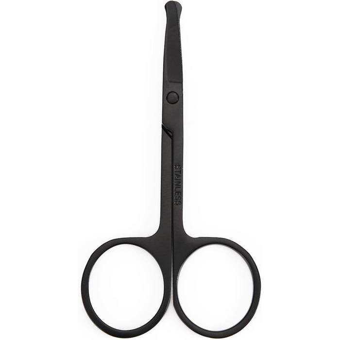 Професійна фeльшерська ножиці для собак та котів EWANTO - безпечна, з округлою кінчик, для грумінгу обличчя та лап. Чорний колір, нержавіюча сталь