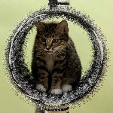 Котячий дряпак PawHut 93 см, зебровий дизайн, ігровий комплекс із тунелем та джутовими стовпчиками, меблі для котів, чорно-білий