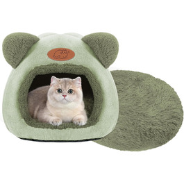 Кіт Будинок ТоКінЦен, Миючий, для Кішок, Кроликів, Собак, з Антиковзким Дном та Знімним Матом, Зелений