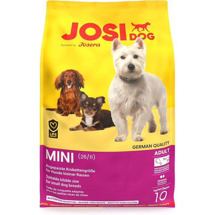 Сухий корм для собак малих порід JosiDog Mini Adult з птицею, 10 кг