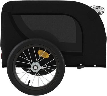 Причіп для велосипеда, переноска для собак, чорний, Oxford-тканина та метал, 94003