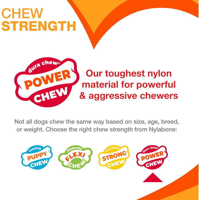 Жувальна іграшка для собак Nylabone Power Chew, набір 3 шт, арахісове масло та бізон, для великих і гігантських порід