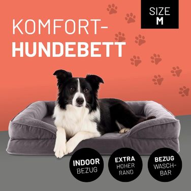 Ортопедичне собаче ліжко Lumaland для дому та вулиці | 70x60 см | для маленьких собак | з неслизьким дном | миється | водонепроникне