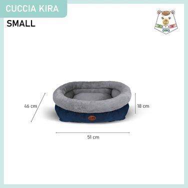 Кіжувалля для собак та котів Kira - м'яке, з антиковзаючою основою, знімне, машинне прання, блакитний, 51x46x18 см