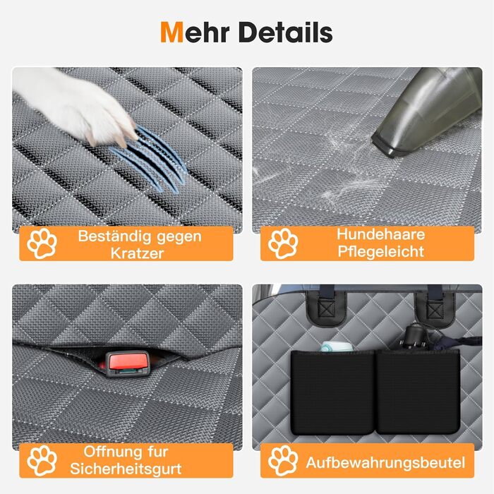 Кришка для автосидіння для собак JOEJOY, 135 x 144 см, сіра: захист від бруду, подряпин та води