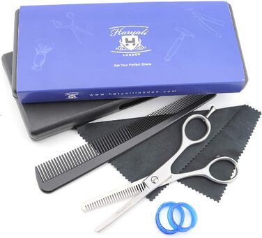 Набір професійних перукарських ножиць Haryali London - 6 дюймів (перукарські та філірувальні ножиці) рожевого кольору для жінок, чоловіків, дітей та домашніх тварин