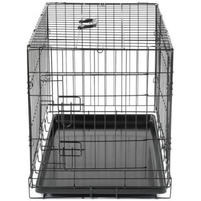 Складана клітка-переноска Vadigran Classic 76x48x55 см, чорна, розмір L