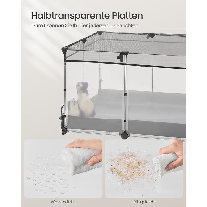 Клітка для дрібних тварин SONGMICS, 144 x 74 x 47 см, білий колір, LPC015W01 M