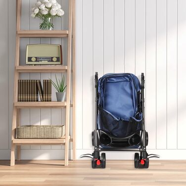 Трьохколісний візок для собак і котів, складання, кошик для зберігання, міцні колеса 360°, сітчасте вікно, до 20 кг