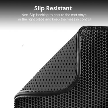 Mat для лотка кота WePet – килимок для котячого туалету з комірчастою структурою, вологостійкий, легко чиститься, 61 x 38.1 см, бежевий