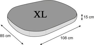 Лежанка для собак овальної форми, Økoleinen - зручна та водонепроникна лежанка для собак великих, середніх та малих порід - міцне, кушеткове собаче ліжко з піною, підходить для використання на вулиці та прання - 87x68x15 см (XL - 108x85x15 см, темно-сірий
