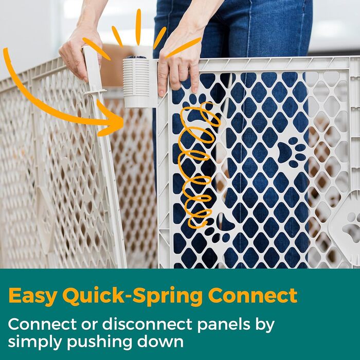 Вольєр для собак MYPET з 8 панелей, сірий, довговічний та стійкий до УФ-випромінювання, портативний, регульований, зручний для тварин, дизайн з відбитком лапки