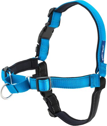 Шлейка для собак PetSafe Easy Walk Deluxe, велика, океансько-блакитна/чорна, з лінією 1,8 м, міцна, з м'якою підкладкою