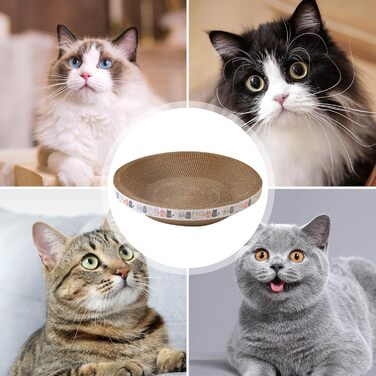 Круглі когтеточки для котів, лежанка-чаша, когтеточка-миска, котяче ліжко з картону, когтеточка, картон для кошенят, малі та середні коти (діаметр 45 см)